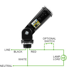 2er-Pack, Dämmerungssensor/Tag-Nacht-Sensor, Fotoelektrischer Schalter, Fotozellensensor, IP65 wasserdichte Fotozelle für Außenbeleuchtung