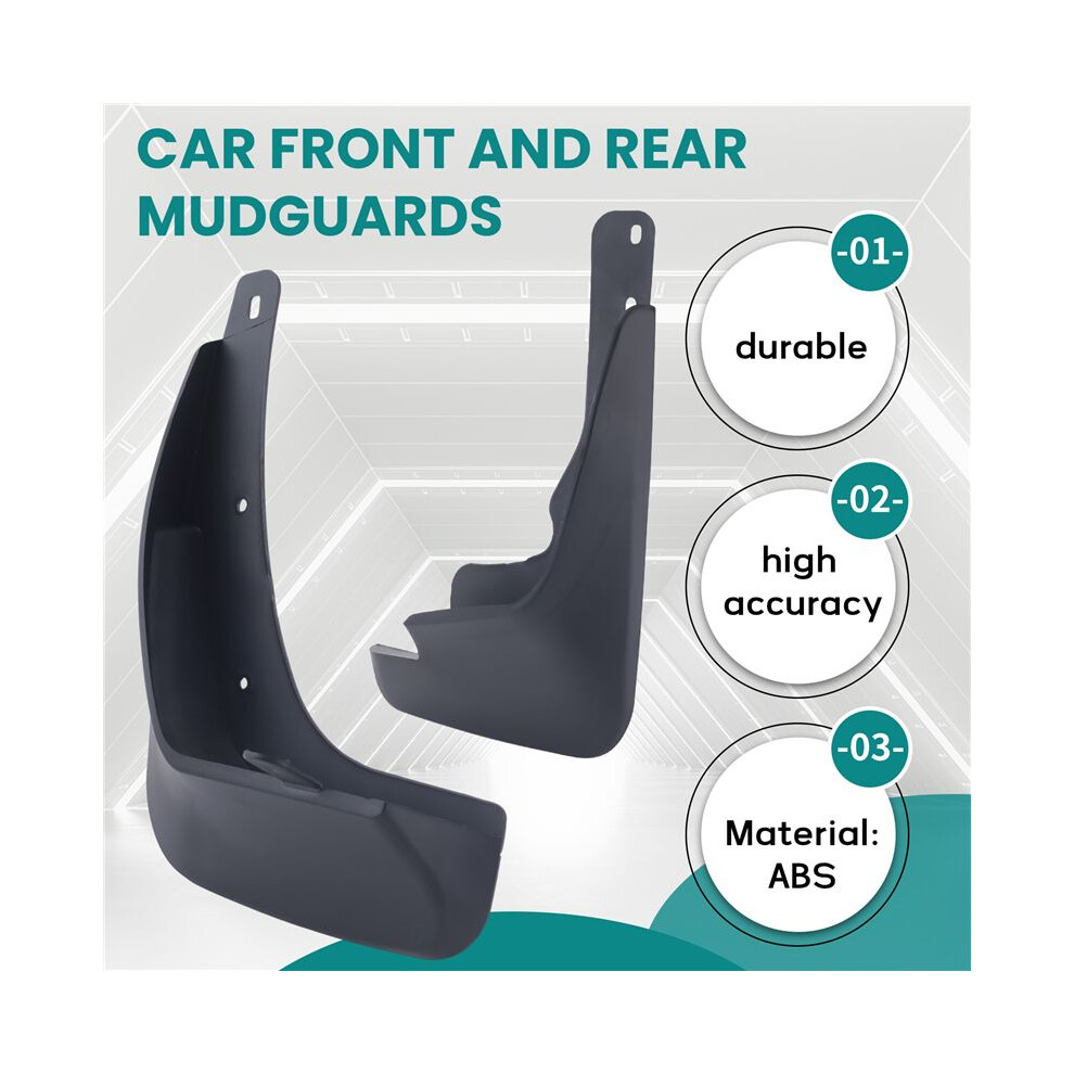 Car Front And Rear Mudguards Splash-Proof Mudguards Tires Splash-Proof Mudguards For Hyundai I30cw Wagon 2007-2012 Black 4852537311854