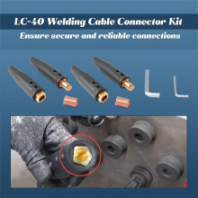 2er-Pack LC-40 Schweißkabel-Steckverbinder-Set (2 Stecker / 2 Buchsen) für Schweißmaschinenzubehör, Kabelkapazität 1/0 bis 2/0