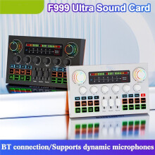 F999 Ultra Soundkarte Bluetooth Touchscreen Mixer K Songaufnahme Begleitung Unabhängige Live-Soundkarte Schwarz