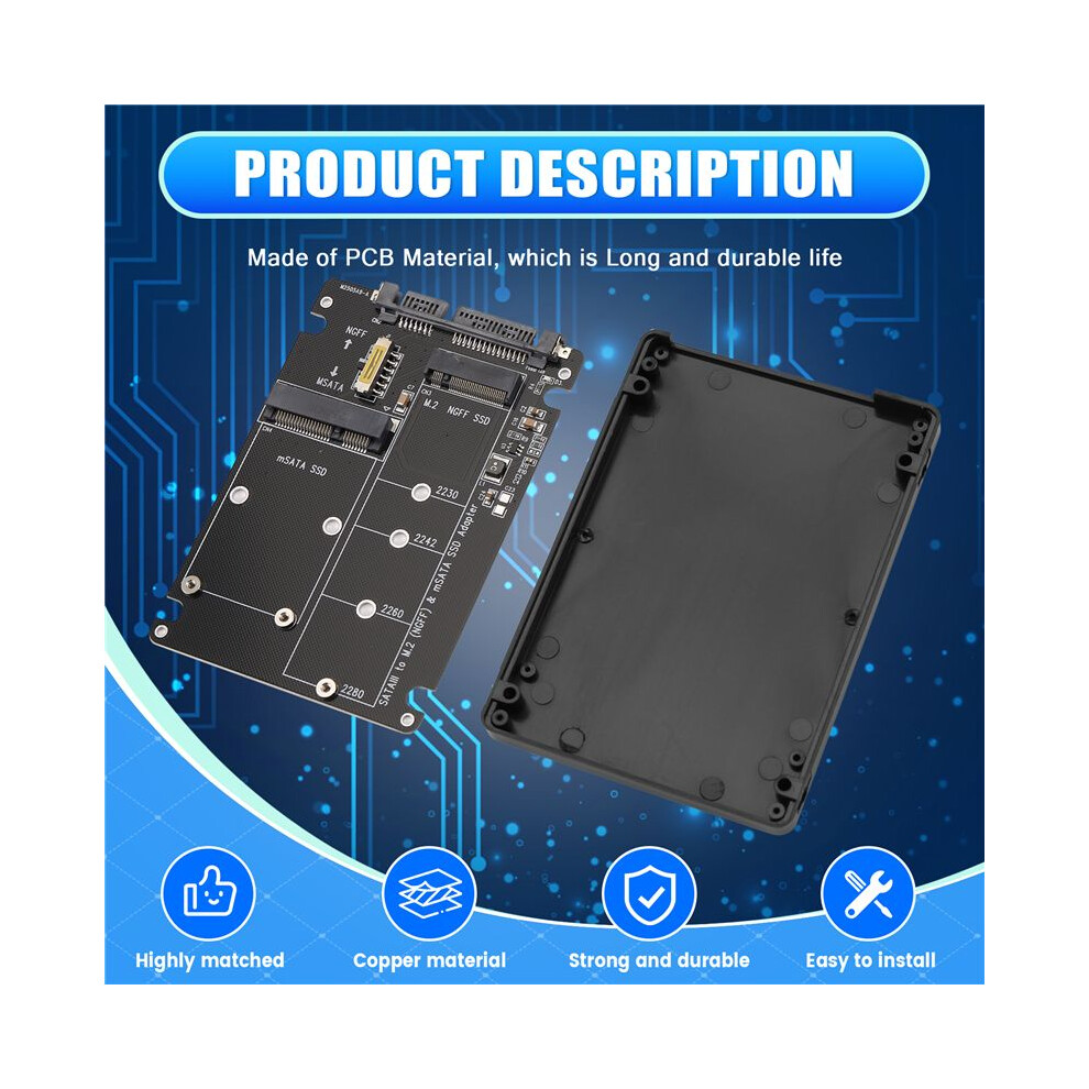 Ngff To Sata Serial Adapter Msata To Sata3.0 Dual Purpose 2-In-1 Adapter Box Sub Internal And External Boards 4852693565061