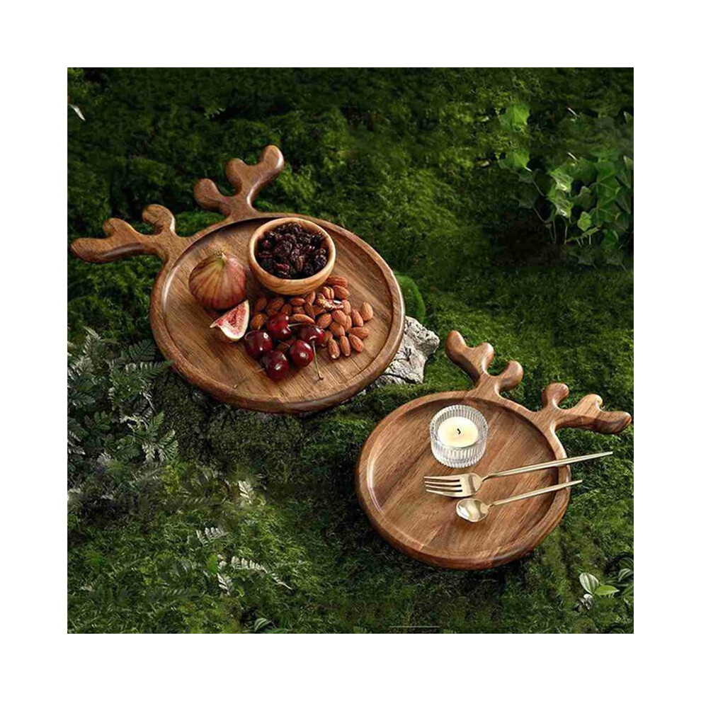Wood Christmas Tray Christmas Tree Fruit Bowl Home Snack Plate Candy Dish Melon Seeds Dried Fruit Pizza Plate L 4852367097393