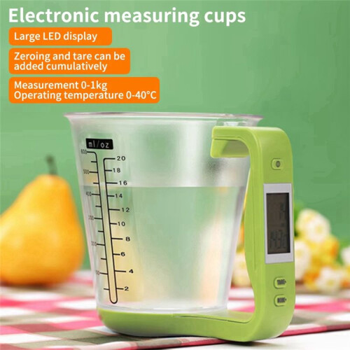 Kitchen Scale Digital Measuring Cup Scale Electronic Temperature Measuring Cup Kettle Scale Beaker with LCD Display 1