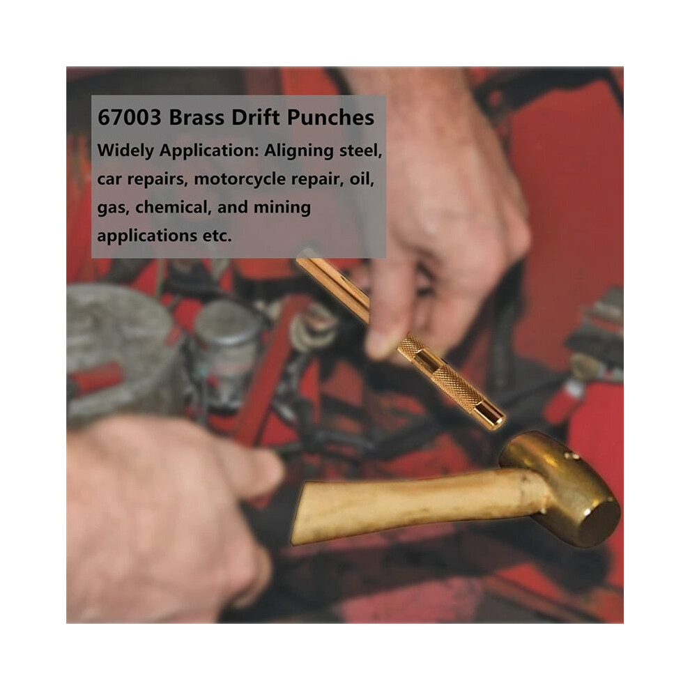 Brass Drift Punch Set, 25075 25076 25077 Brass Punches 5 Piece With 1/4 Inch, 3/8 Inch, 1/2 Inch, 5/8 Inch, 3/4 Inch 4852367097324