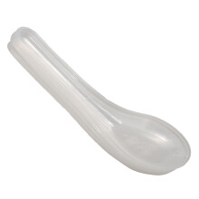 Home Kitchen Clear Plastic Disposable Soup Spoons 60 Pcs