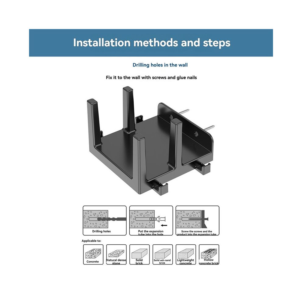 Router Wall Mount Bracket Wifi Storage Box Wall-Mounted Holder Wall Mounted Cable Organizer For Router Top Box White 4852367047077