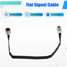 40 cm langes Fensterdurchlasskabel, zuverlässiges Signalkabel, temperaturbeständiges Kabel, schwarz-silbernes Flachkabel, N-Buchse