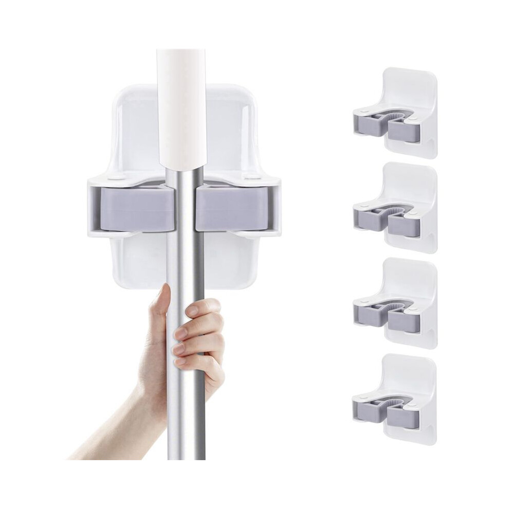 Broom Holder Wall Mounted Broom Holder Traceless Strong Adhesive Hook Wall Rack Punch-Free Broom Holder Rack 4852693514359
