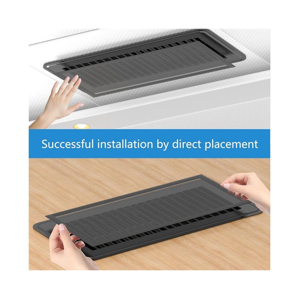 Floor Vent Covers, Strong Magnetic Vent Mesh Air Vent Filters, 4X10inch Pvc Floor Register Vent Screens, 6Pcs 4852537351737
