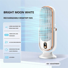 720 Flippable Bladeless Tower Fan, Oscillating Silent Fan with 5 Modes, Energy Efficient for Bedroom Office White