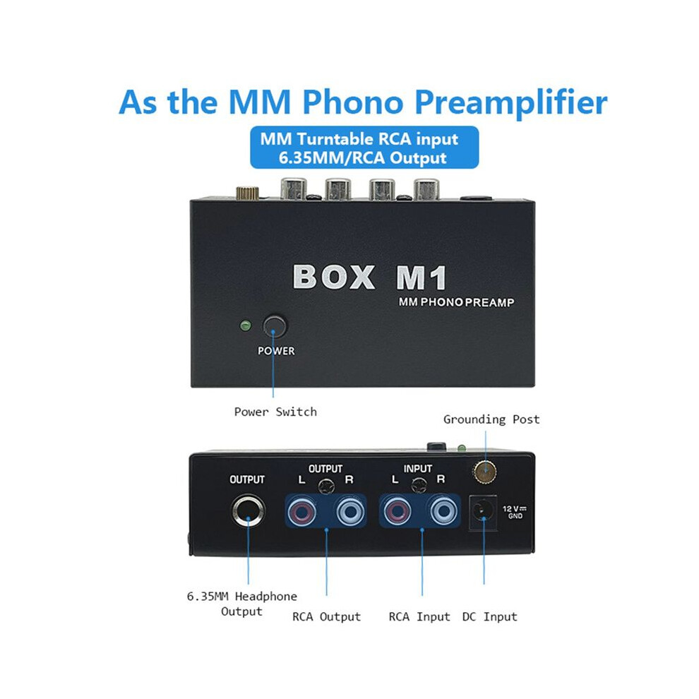 Box M1 Mm Phono Preamp For Turntable Phonograph Preamplifier Mini Stereo Audio Hifi With Headphone Amplifier 4852367075773