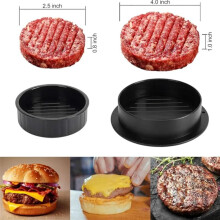 Antihaft-Burgerpresse mit 100 Patty-Papieren, runde Fleischpastetenpresse, manuelle Hamburger-Fleischpresse