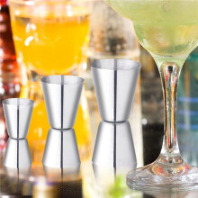1 Set Cocktail-Messbecher, Edelstahl, Bar-Messbecher 3/4/5 cl, kleiner Jigger mit Innenskala, Doppelmessbecher