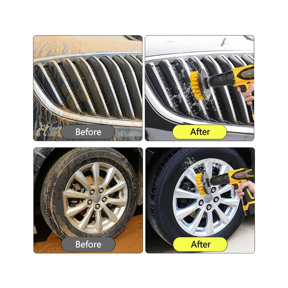 Scrubber Brush Kit Power Cleaning Scrub Brush Kit All Purpose Drill Scrub Brushes For Car,Bathroom And Kitchen 4851514100405