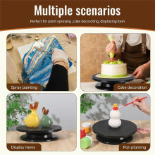 11 Inch Revolving Cake Turntable - Light Weight Black Painting Spinner for Decorating and Display