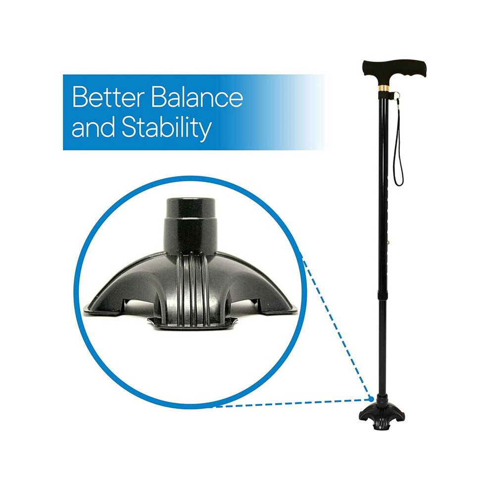 Self-Standing Four-Leg Base Fits Most Walking Sticks, Crutches, And Folding Canes 4852693529537