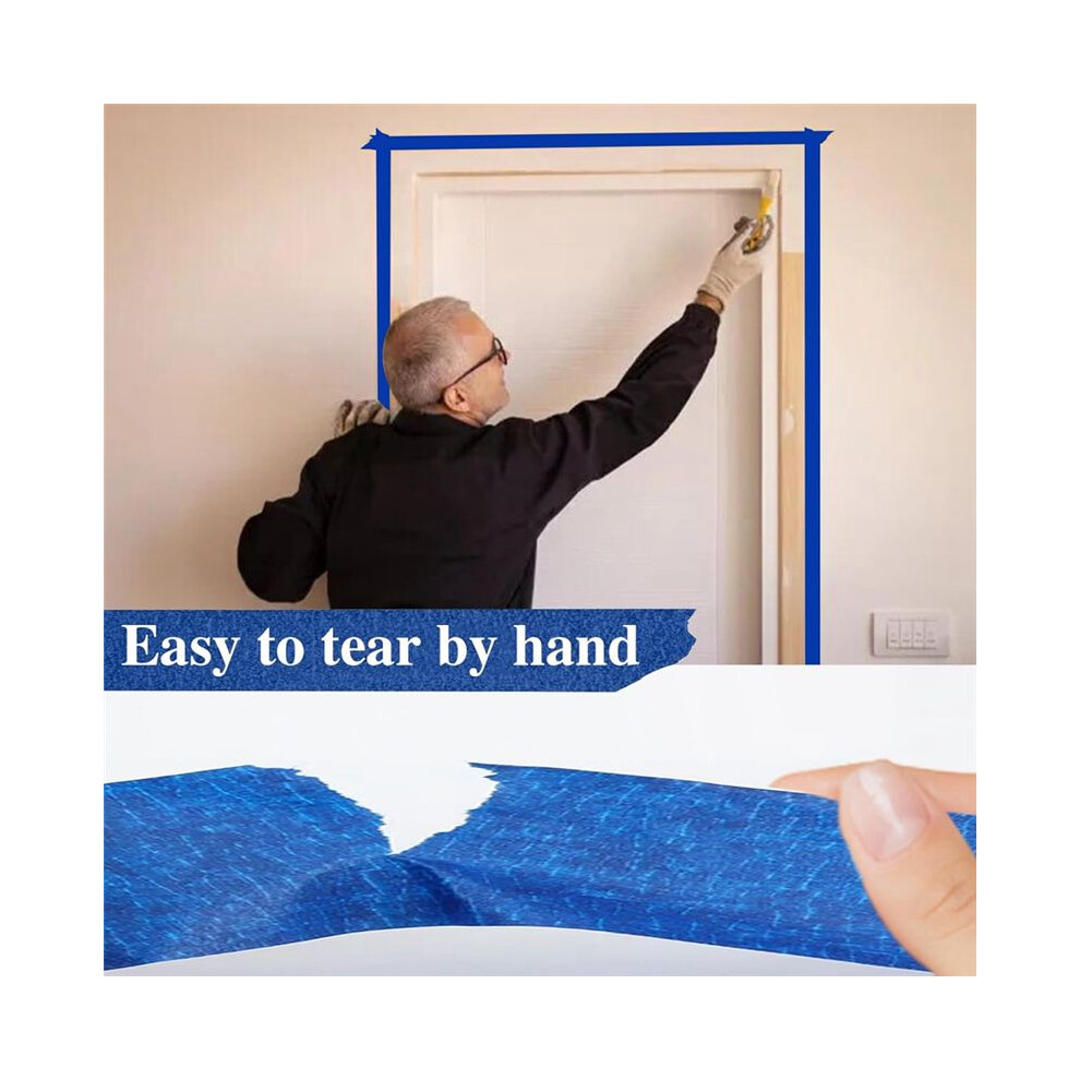 Painters Tape 1 Inch Wide, 4-Pack Blue Tape For General-Purpose Use, 1 Inch X 55 Yards X 4 Rolls, 220 Yards In Total 4852367009167