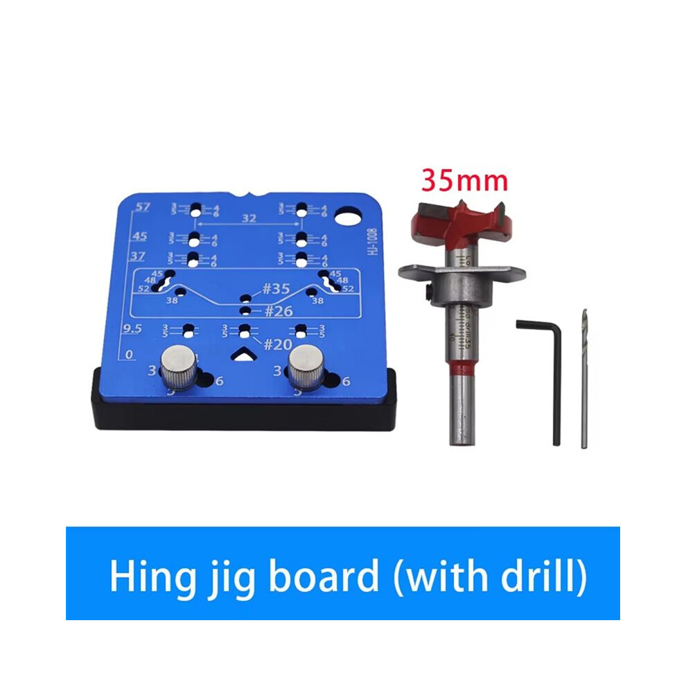 35Mm Hinge Jig Door Cabinets Concealed Hinge Hole Template Jig Aluminium Alloy Drill Guide Locator Tools With Drill 4851514197054