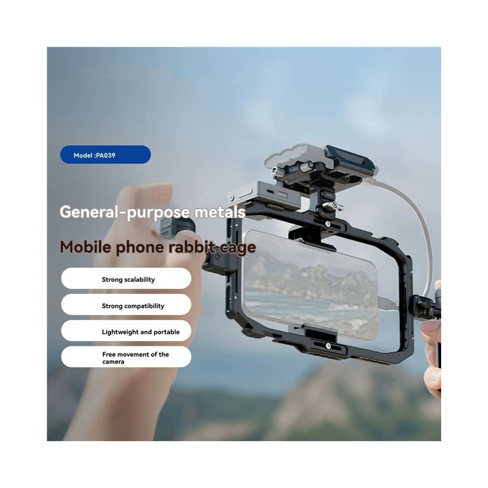 Neewer Pa039 Phone Rabbit Cage, Smartphone Video Rig With Quick Release Mounts Cold Shoes For Videomaker Filmmaking Vlogging 4852367052392