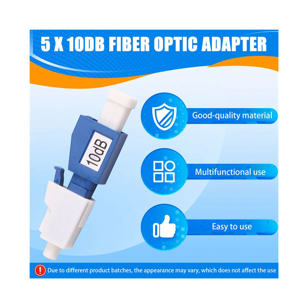 5Pcs For Lc Upc 10Db Fiber Optic Adapter For Simplex Sc Upc Connector Fiber Optic Attenuator Sc10db Fiber Flange 4852367020599