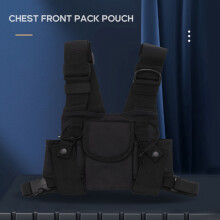 Radios Pocket Radio Chest Harness Chest Front Pack Pouch Holster Vest Rig Carry Case for 2 Way Radio Walkie Talkie for Baofeng UV-5R Black