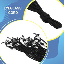 12 Stück Nylon-Brillenkordelhalter/Sonnenbrillenkordel ---Schwarz