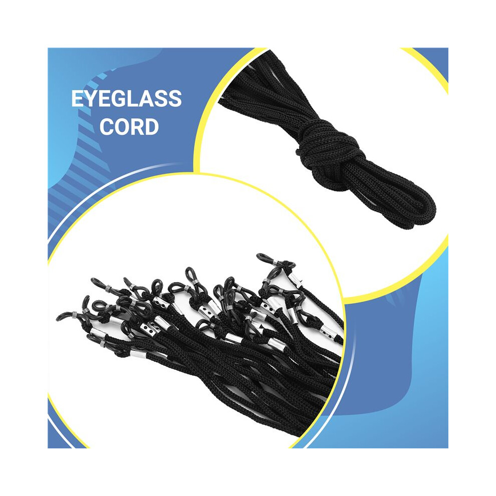 Spactz Black 12Pcs Nylon Eyeglass/Spectacle/Sunglass/Eyewear Cord Holder Neck String