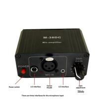 Protable Microphone Preamp 48V Phantom Power High Gain XLR Output Mic Preamplifier for Dynamic/Condenser Microphone B