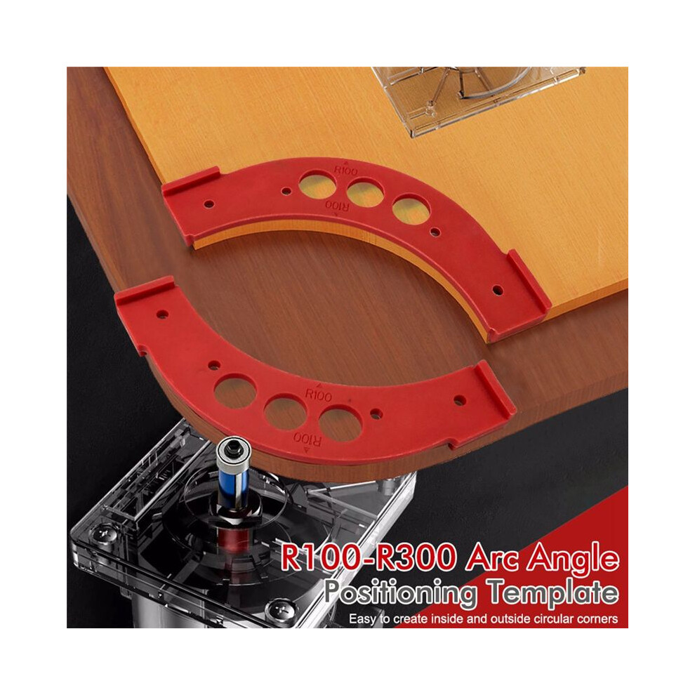 R100-R300 Radius Jig Woodworking Router Templates Arc Angle Positioning Template Corner Radius Reusable Positioning Tool 4852367025655