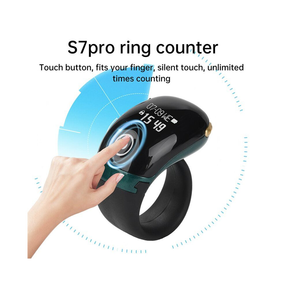Digital Finger Counter Intelligent App Counting Type-C Rechargeable Smart Ring Ble Electronic Counter Black 4852693550456