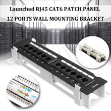 Netzwerk-Toolkit 12-Port CAT6 Patchpanel RJ45 Netzwerk-Wandmontage-Rack mit Aufputz-Wandhalterung