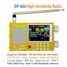 Upgrade DP-666 TEF6686 Funkempfänger mit hoher Empfindlichkeit und breiter Bandbreite inklusive Antenne, schwarz