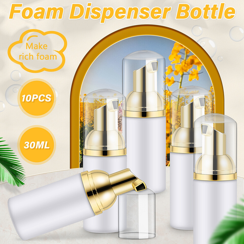 10Pcs 30Ml Plastic Foaming Bottle Soap Mousses Liquid Dispenser,Froth Shampoo Lotion Bottling Foam Bottles Spactz