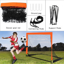 Orangefarbenes, tragbares, faltbares und mobiles Fußballtor für Kinder zum Trainieren