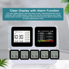 20-in-1 Tuya WLAN-Luftqualitätsdetektor CO/CO2/TVOC/HCHO/PM2.5/PM1.0/PM10/Temperatur/Luftfeuchtigkeit/Uhrzeit/Datum/ 5 Subsensoren
