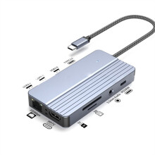 4K 10-in-1 Expansion Dock for Mobile Phones, Laptops, and Steam Gaming Consoles HDTV Adapter Type-C Expansion Dock