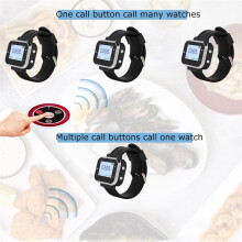 5 Call Button 1 Wrist Watch Pager Restaurant Wireless Calling System Transmitter Paging Cafe Waiter Service Buzzer B