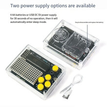 7-Pixel-Spielkonsole, elektronischer DIY-Bausatz, Handheld, 51 Einzelchip-Computer, DIY-Lötübungsteile, rot transparent