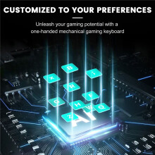 6 Tasten, 1 Drehknopf, Kopier- und Einfügefunktion, kabelgebundene RGB-Mini-Tastatur (mechanisch) für Gamer/Designer/Videoeditoren