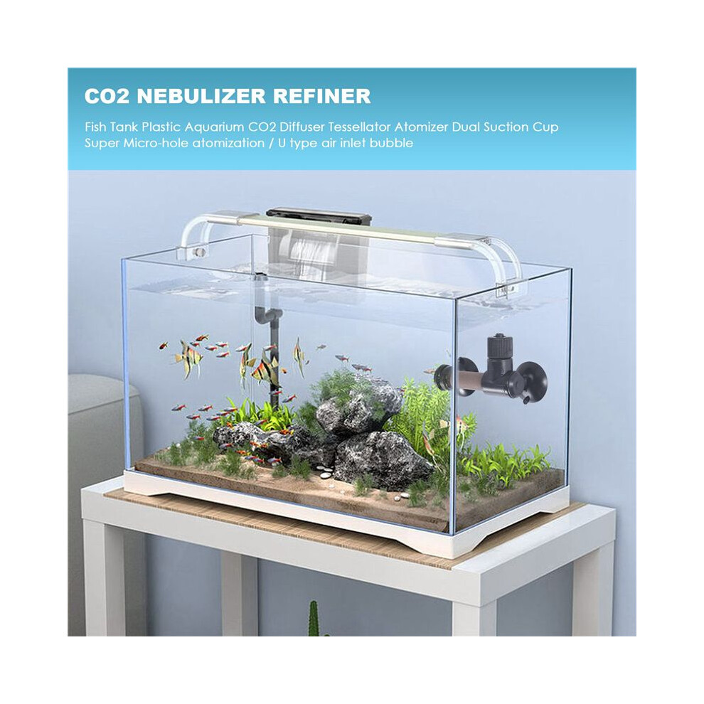 Spactz Fish Tank Plastic Aquarium Co2 Diffuser Tessellator Atomizer Dual Suction Cup