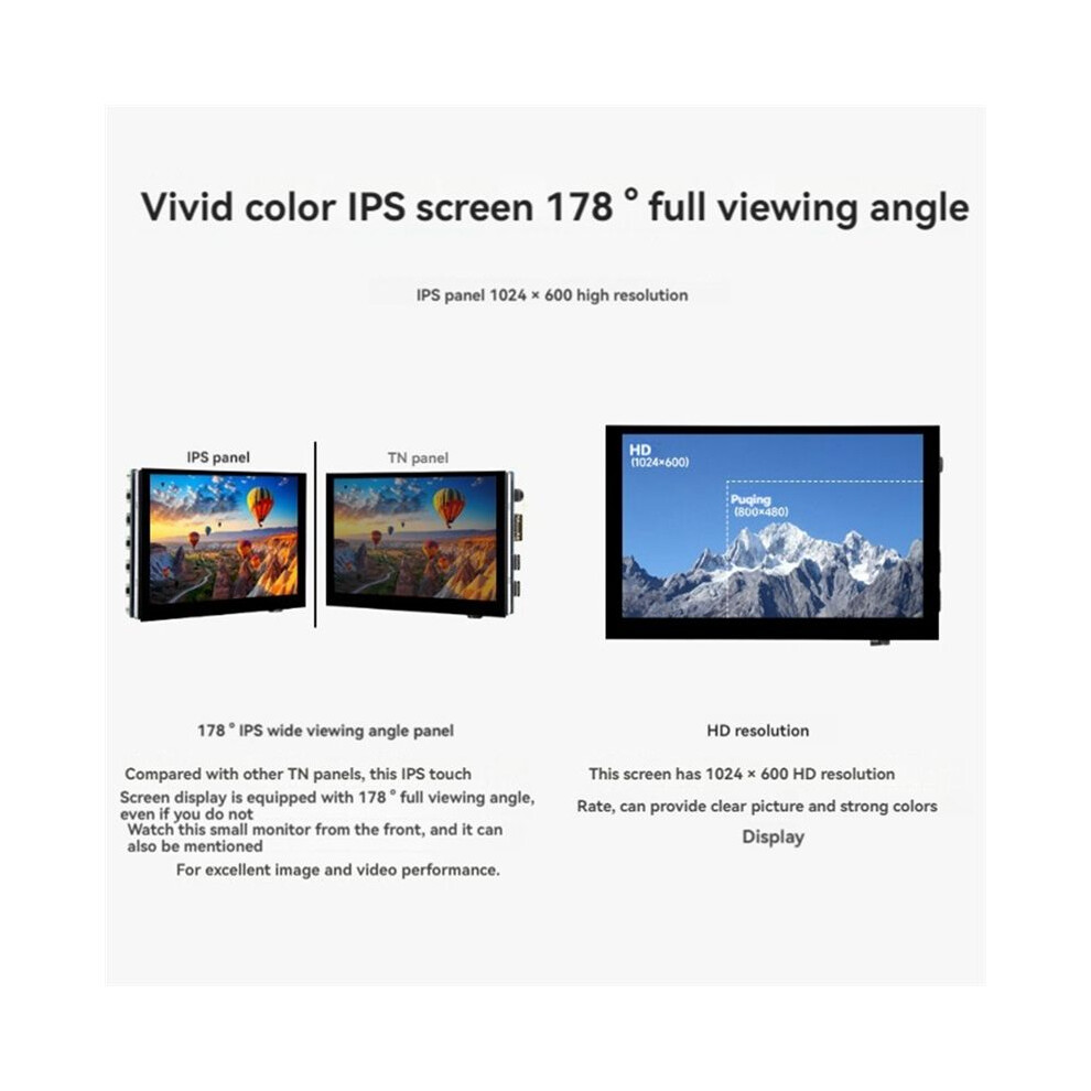 5Inch Capacitive Touch Screen Ips 1024X600 Hd Hdmi-Compatible For Raspberry Pi/Jetson Series Motherboard/Pc Screen 4852367089053
