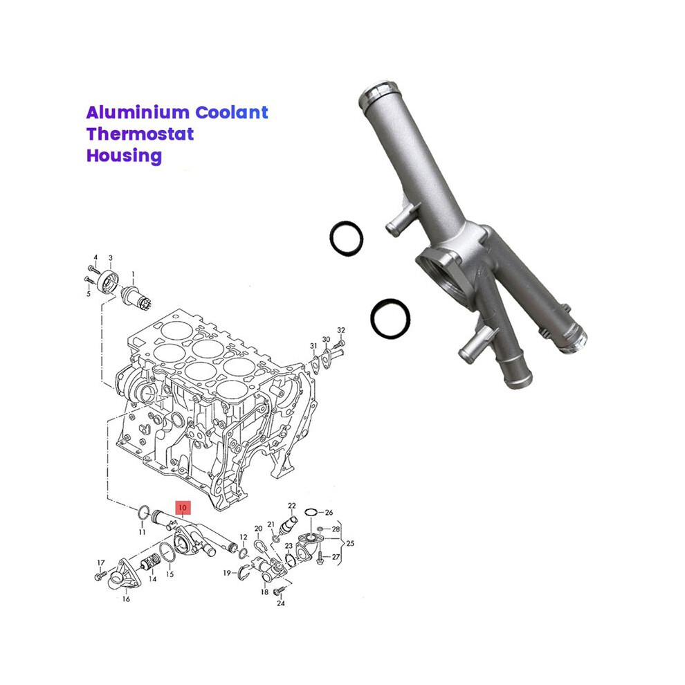 03H121117a Thermostat Housing For Audi Q7 Vw Cc Passat Touareg 2007-2011 03H-121-117 Engine Coolant Thermostat 4851514173621