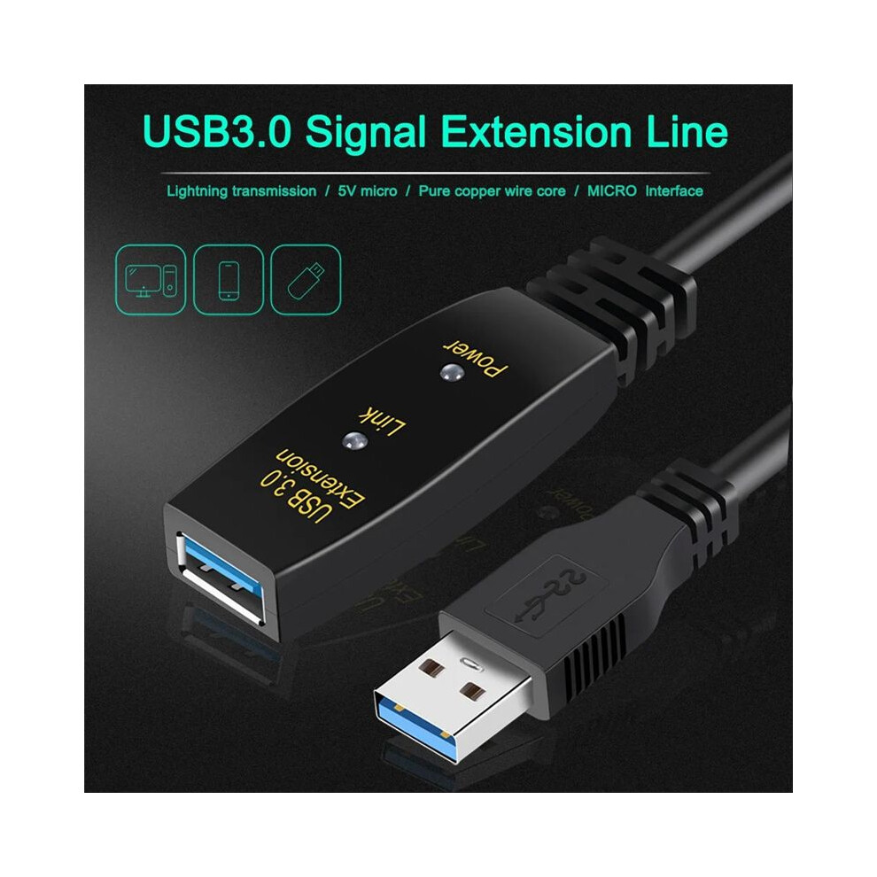 Usb3.0 Extension Cable Signal Amplifier Cable Type A Male To Female Extender Cable For Pc Laptop Conference Camera 5M 4852537352741