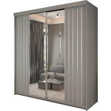 (150cm, Grey) Sweden Modern Sliding Door Bedroom Wardrobe