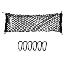 For 2024 Car Trunk Storage Net Bag Pickup Bed Reinforced POM Hook Stretchable Luggage Cargo Net