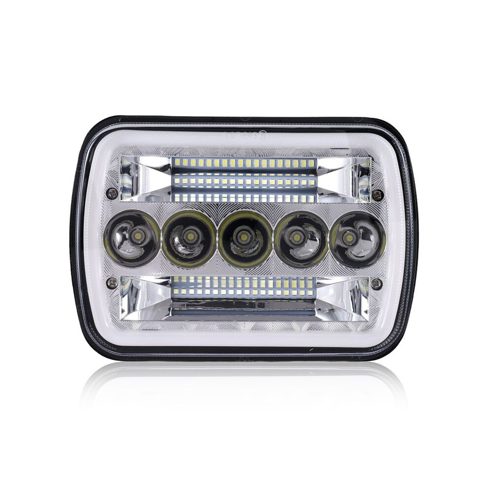 5X7inch 7X6inch Led Headlight Hi-Lo Halo Drl For Cherokee Xj Yj 4711460345254