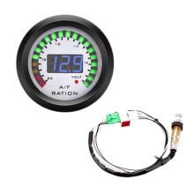 Car Digital Display Air Fuel Ratio Gauge 52mm AFR Meter 2IN1 Voltmeter 12V Narrowband O2 Oxygen Sensor Meter