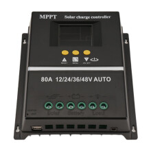 80A MPPT/PWM Solar Charge Controller 12V/24V/36V/48V Auto Controller Tools Solar PV Batteriladdare med LCD & Dual USB