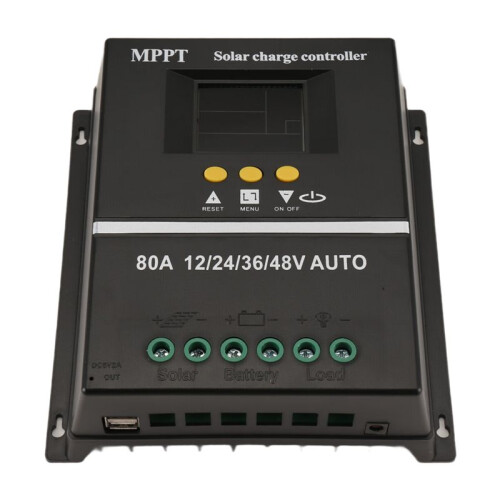80A MPPT/PWM Solar Charge Controller 12V/24V/36V/48V Auto Controller Tools Solar PV Batteriladdare med LCD & Dual USB