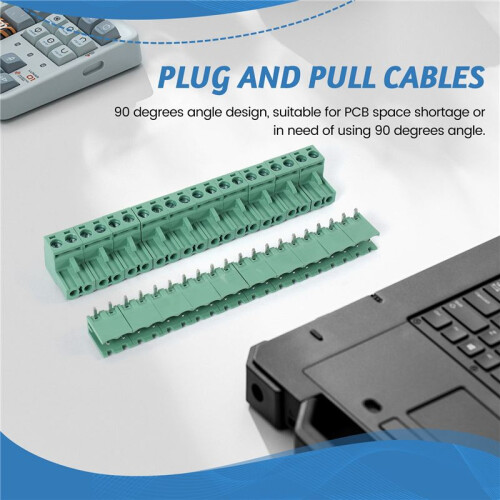 10 Piezas 5.08 Mm Paso 2Pin TORNILLO Enchufable PCB Bloque de Terminales Conector ÁNgulo Recto 1